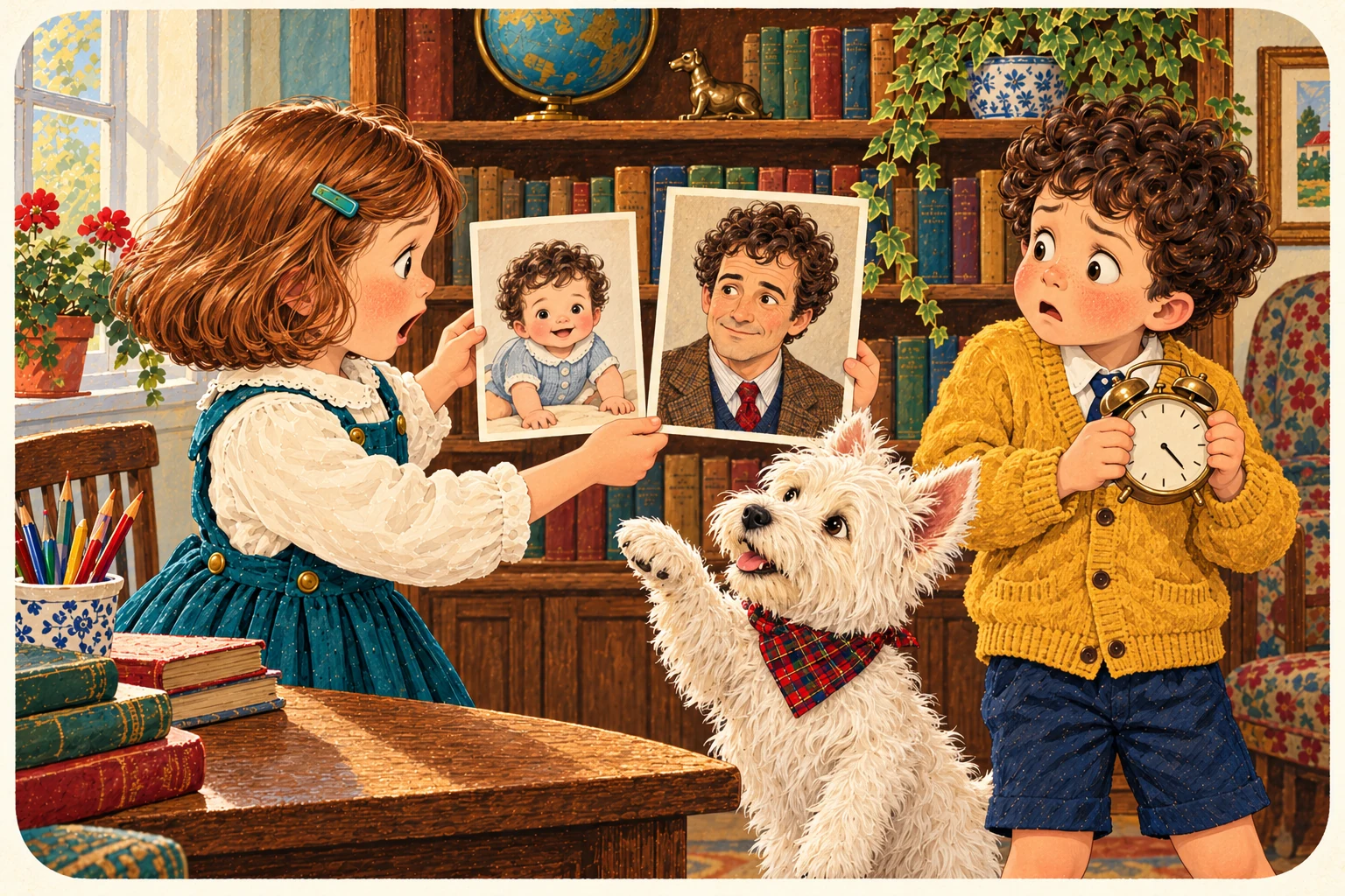 Jenny, Jake y el westie ilustran Edad para saberlo mejor.