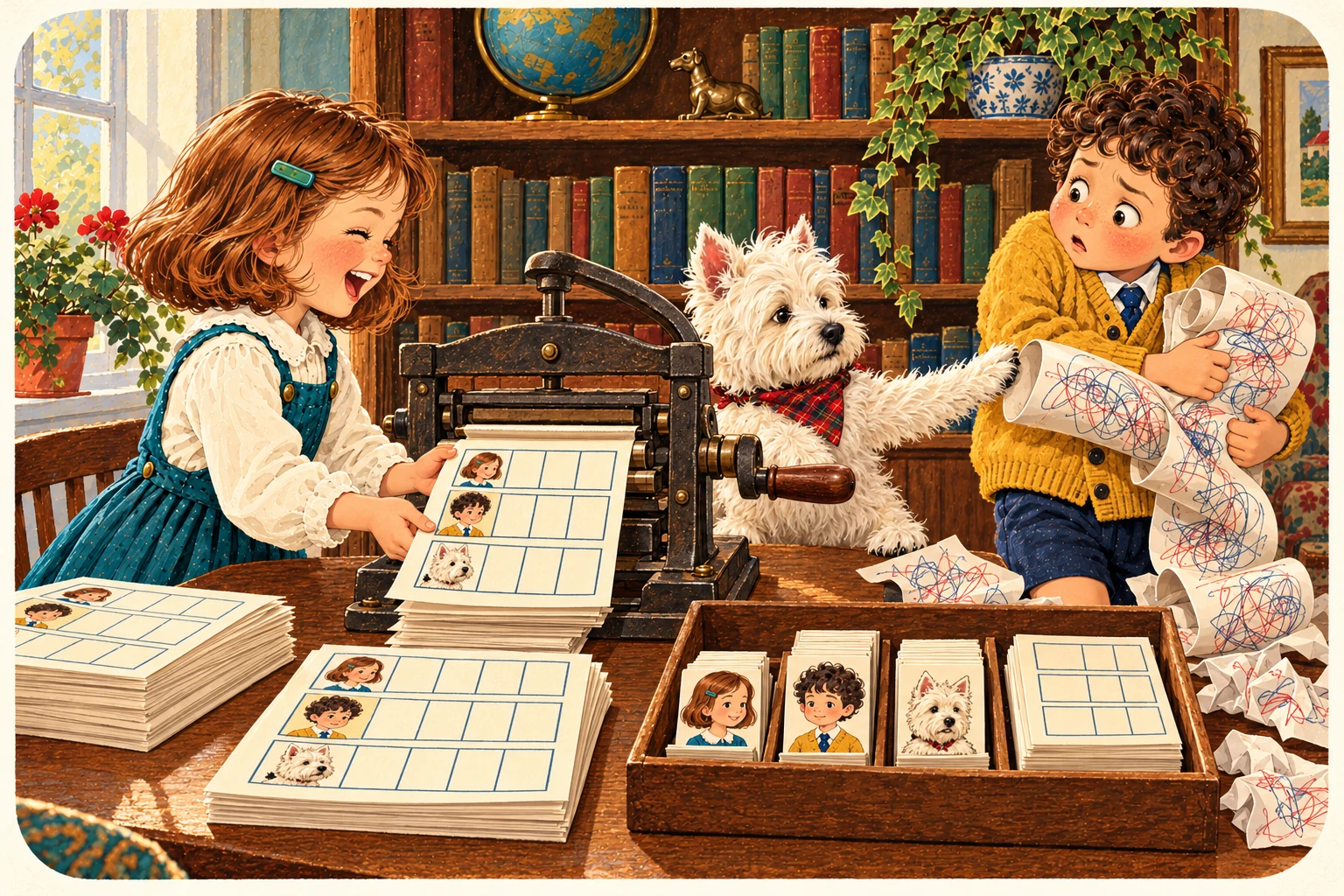 Jenny, Jake y el westie ilustran Que lo lea el dibujante.